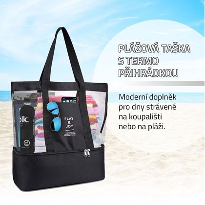 Obrázek z Plážová taška s termo přihrádkou - černá