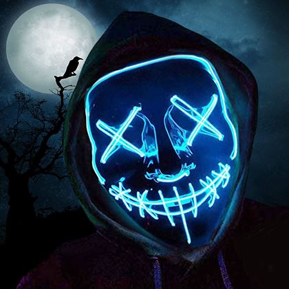 Obrázek z Děsivá svítící maska - modrá