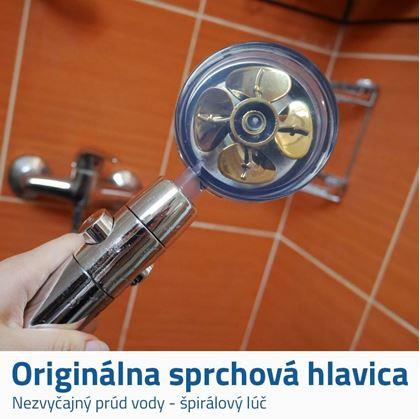 Obrázek z Úsporná rotující sprchová hlavice - zlatá