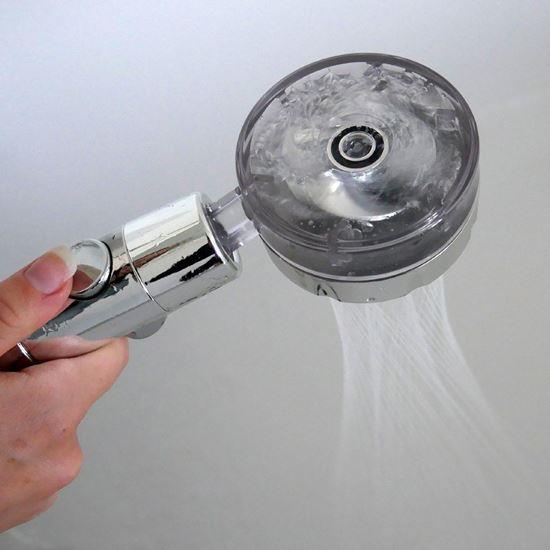 Obrázek z Úsporná rotující sprchová hlavice - stříbrná