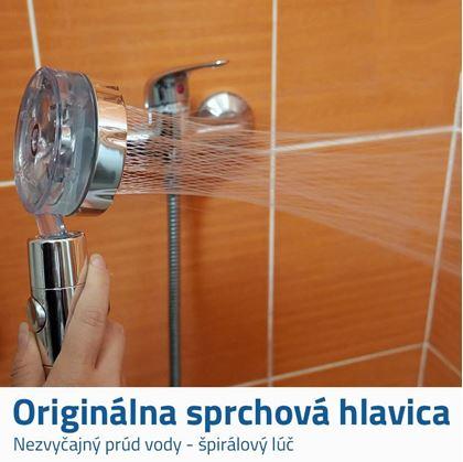 Obrázek z Úsporná rotující sprchová hlavice - stříbrná