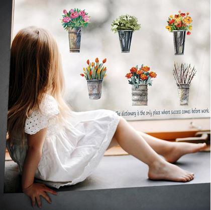 Obrázek z Samolepky na zeď - květiny v květináči