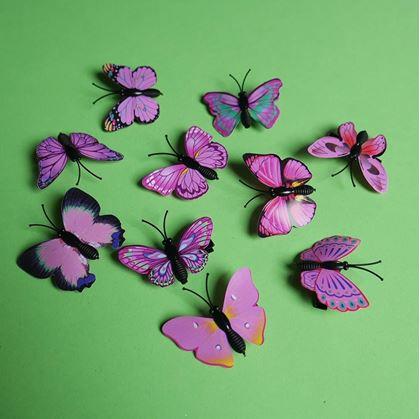 Obrázek z Sponky do vlasů motýlci 10 ks - růžové