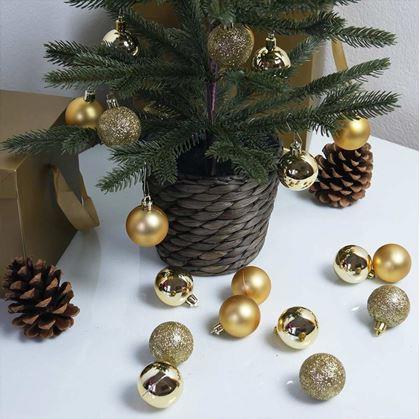 Obrázek z Sada vánočních ozdob 24 ks - zlaté