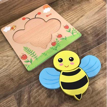 Dřevěné puzzle pro nejmenší - včelka
