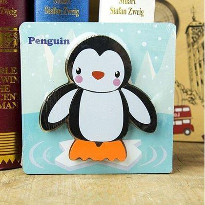 Obrázek z Dřevěné puzzle pro nejmenší - tučňák
