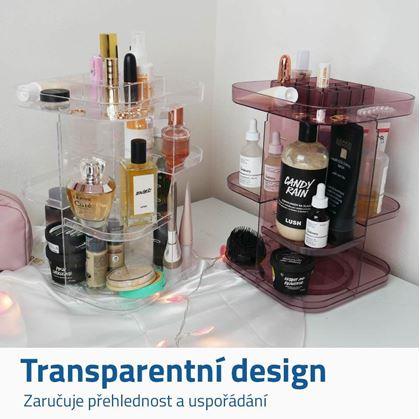 Obrázek z Otočný organizér na kosmetiku - transparentní