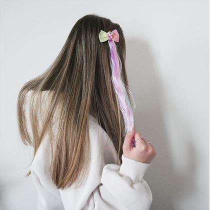 Dětský příčesek do vlasů se sponkou - růžová mašlička