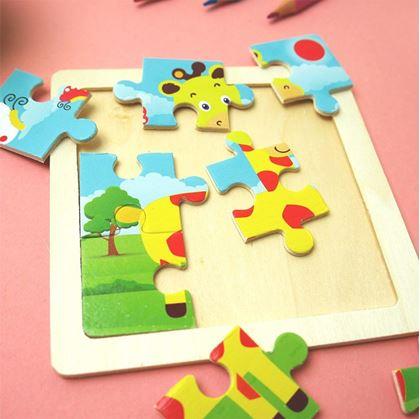 Obrázek z Dřevěné puzzle pro děti - žirafa