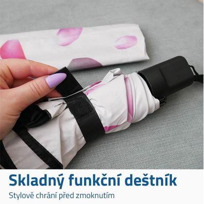 Skládací deštník - okvětní lístky bílé