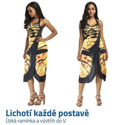 Plážové šaty - motýlí křídla L-XL - žluté