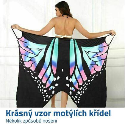 Plážové šaty - motýlí křídla L-XL - modré