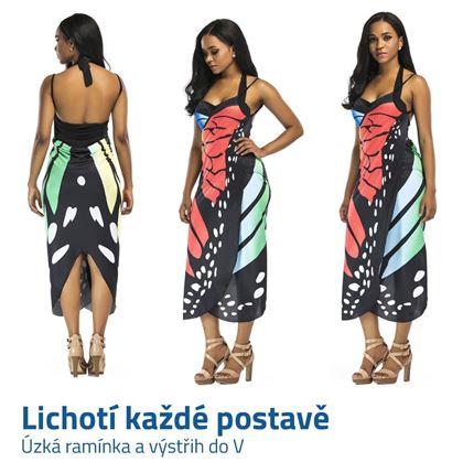 Plážové šaty - motýlí křídla L-XL - duhové