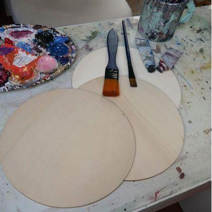 Dřevěné kolečko na malování