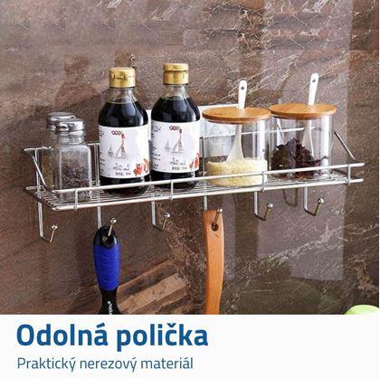 Nerezová nalepovací polička s háčky