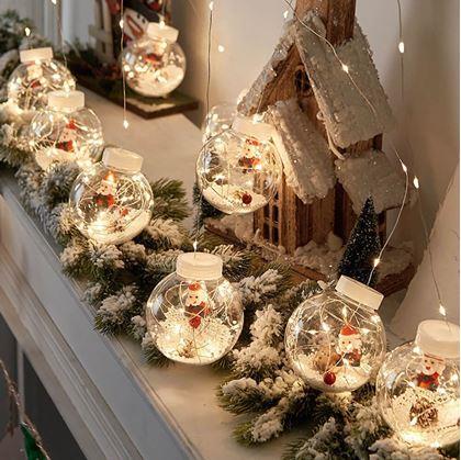 Vánoční svítící koule - santa