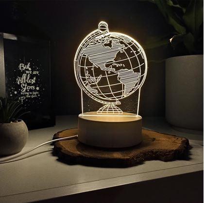 -Dekorativní 3D lampa - glóbus