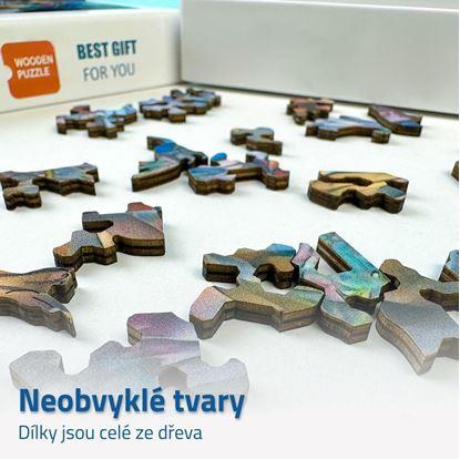 Dřevěné kočičí puzzle - zrzavá kočka