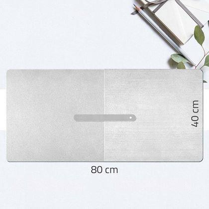 Obrázek z Prémiová koženková podložka pod myš a klávesnici 80x40 cm - světle šedá