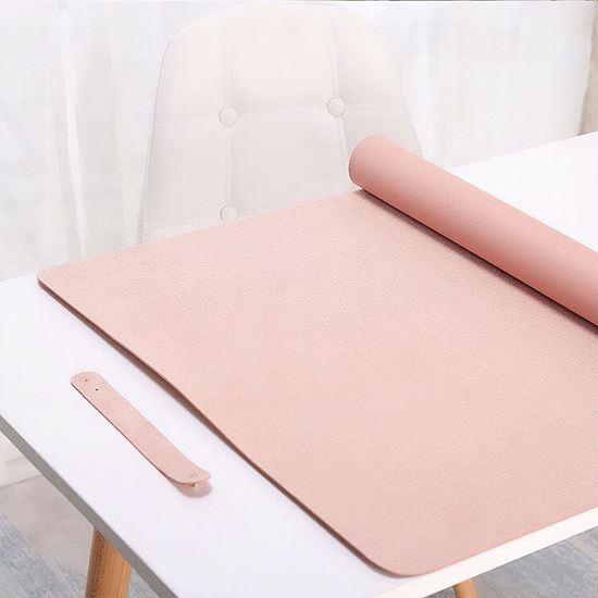 Obrázek z Prémiová koženková podložka pod myš a klávesnici 80x40 cm - růžová
