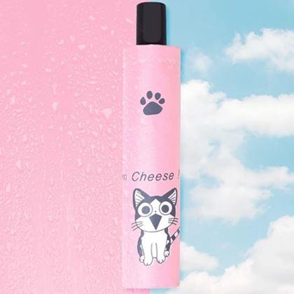 Obrázek z Skládací kočičí deštník  - světle růžový