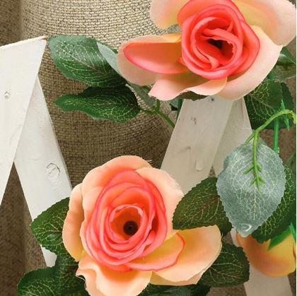 Obrázek z Umělá převislá květina 90 cm - růžovo-oranžová