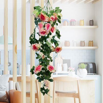 Obrázek z Umělá převislá květina 90 cm - růžovo-oranžová