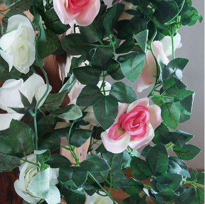 Obrázek z Umělá převislá květina 90 cm - růžovo-oranžová