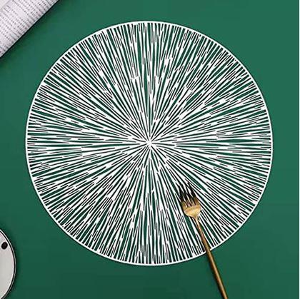 Obrázek z Kulaté prostírání na stůl sluneční paprsky - stříbrné