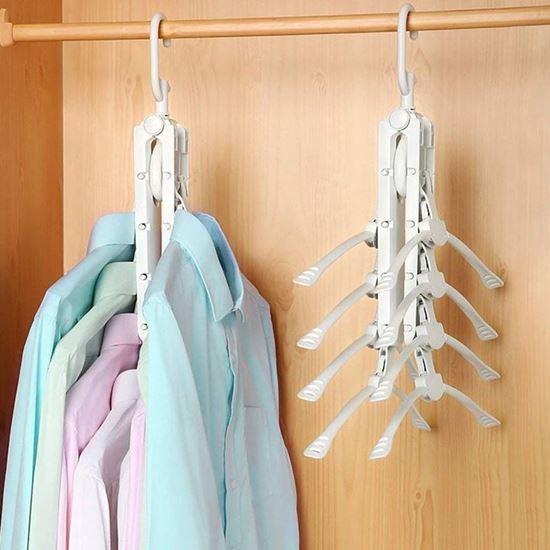 Obrázek z Multifunkční úsporný věšák do skříně s 8 ramínky