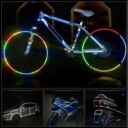 Obrázek z Samolepící reflexní páska na kolo - žlutá 8 m