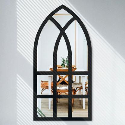 Obrázek Nástěnné nalepovací zrcadlo ve tvaru okna 44x22 cm