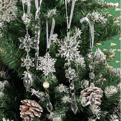Obrázek z Vánoční ozdoby na stromeček 5 ks - ledové ornamenty