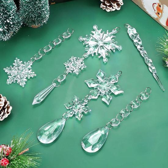 Obrázek z Vánoční ozdoby na stromeček 5 ks - ledové ornamenty
