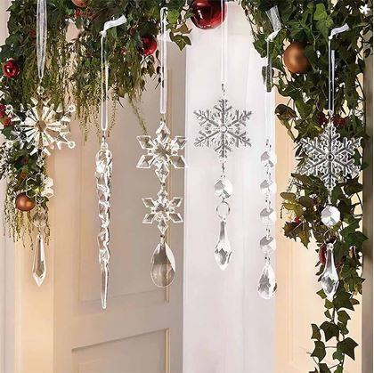 Obrázek z Vánoční ozdoby na stromeček 5 ks - ledové ornamenty