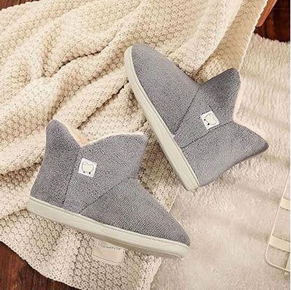 Obrázek Vysoké zateplené papuče s kožíškem