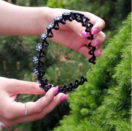 Obrázek z Čelenka s kamínky do vlasů - modrá