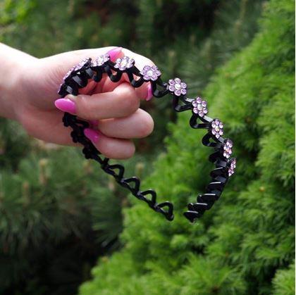 Obrázek z Čelenka s kamínky do vlasů - růžová