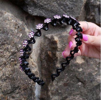 Obrázek z Čelenka s kamínky do vlasů - růžová