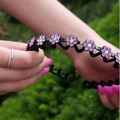 Obrázek z Čelenka s kamínky do vlasů - růžová