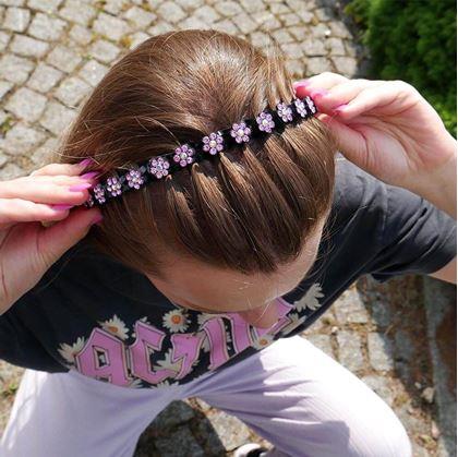 Obrázek z Čelenka s kamínky do vlasů - růžová