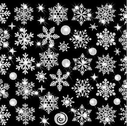 Obrázek z Nálepky na okno - sněhové vločky 52 ks - stříbrné