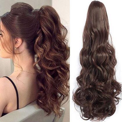 Obrázek z Příčesek do vlasů vlnitý culík 60 cm - hnědý