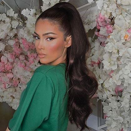 Obrázek z Příčesek do vlasů vlnitý culík 60 cm - tmavě hnědý