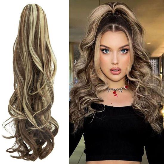 Obrázek z Příčesek do vlasů vlnitý culík 60 cm - melír