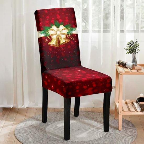 Obrázek z Potah na židli s vánočním motivem - červená vánoční elegance