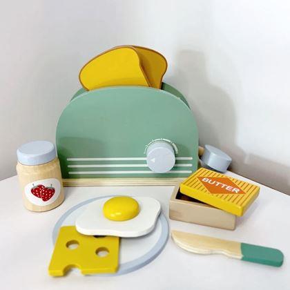Obrázek z Dřevěný snídaňový set na hraní 9 ks