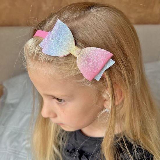 Obrázek z Třpytivá čelenka s mašlí - pastelová