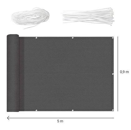 Obrázek z Balkonová clona pro soukromí 500x90 cm - šedá