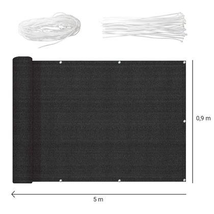 Obrázek z Balkonová clona pro soukromí 500x90 cm - černá